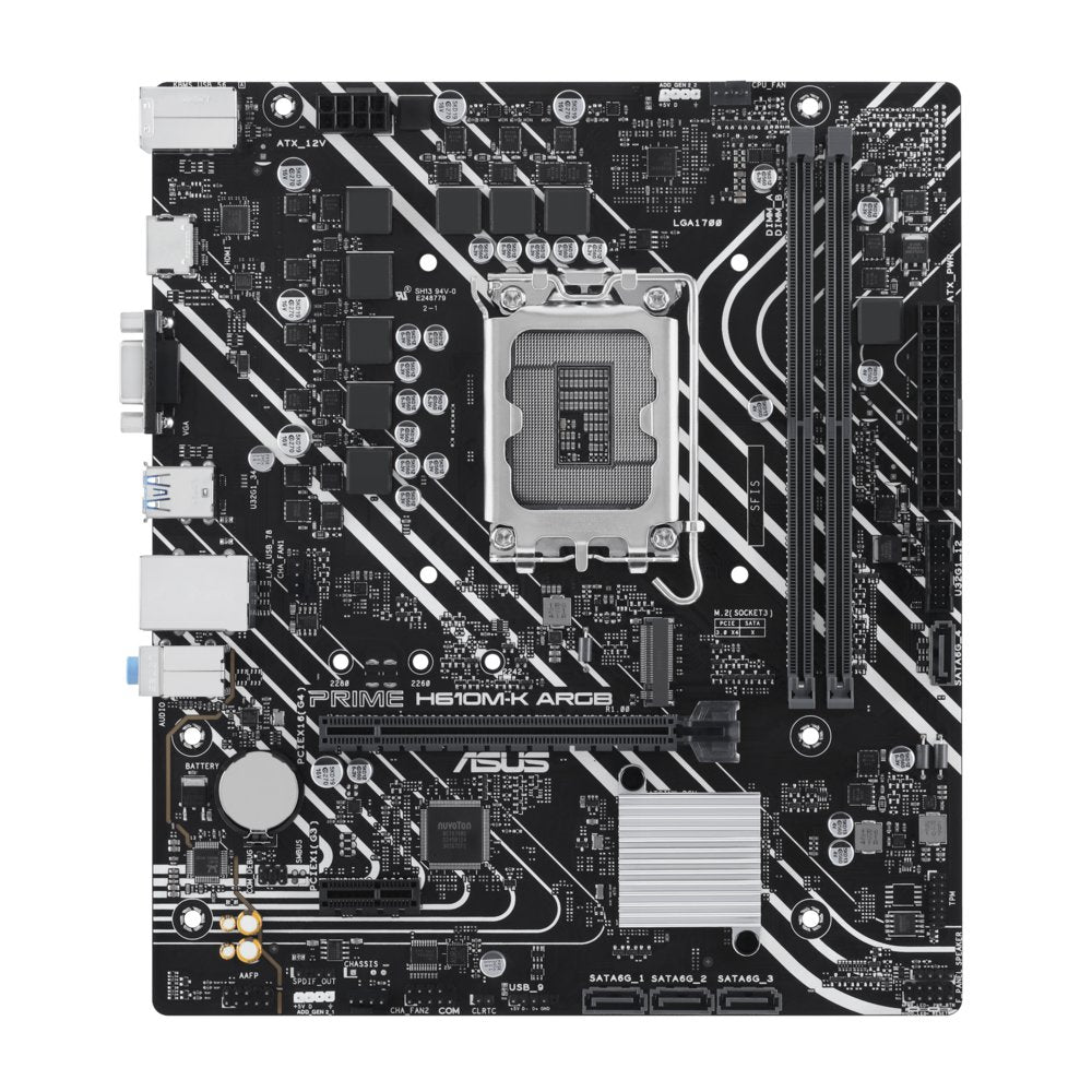 ASUS PRIME H610M-K ARGB | Socket LGA 1700 | Intel B760 | 2xDDR5 | Micro-ATX | Moederbord - Matmuis - Matmuis